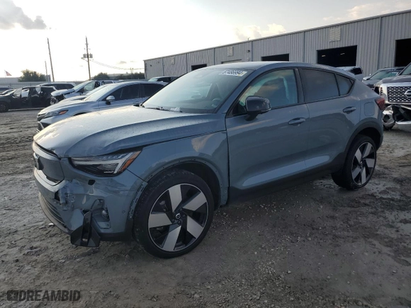2023 Volvo C40 Recharge Pure Electric Ultimate with VIN YV4ED3GM4P2026472, listed as a Copart auction lot 67486994 with 0 mi miles and Salvage Title. Bid and sale history available at carsss.com. Image 1.