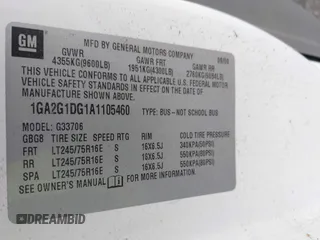 2010 Chevrolet Express Passenger LT with VIN 1GA2G1DG1A1105460, listed as a IAAI auction lot 42183627 with 165,692 mi miles and . Bid and sale history available at DreamBid. Image 9.