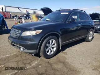 2005 Infiniti FX35 with VIN JNRAS08W85X214448, listed as a Copart auction lot 75882994 with 0 mi miles and Non Repairable. Bid and sale history available at carsss.com. Image 1.