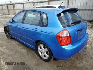 2007 Kia Spectra with VIN KNAFE162875009064, listed as a Copart auction lot 44762265 with 186,857 mi miles and Clean Title. Bid and sale history available at carsss.com. Image 2.