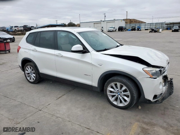 2017 BMW X3 sDrive28i with VIN 5UXWZ7C56H0U45479, listed as a Copart auction lot 46176365 with 0 mi miles and Salvage Title. Bid and sale history available at carsss.com. Image 4.