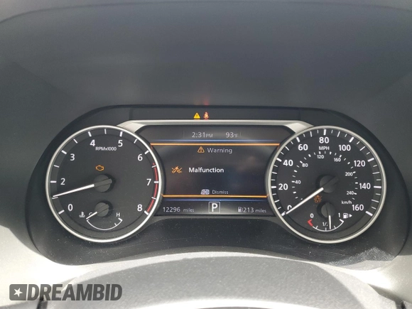 2024 Nissan Sentra SV with VIN 3N1AB8CV6RY313645, listed as a Copart auction lot 59614685 with 12,296 mi miles and Salvage title. Bid and sale history available at DreamBid. Image 9.
