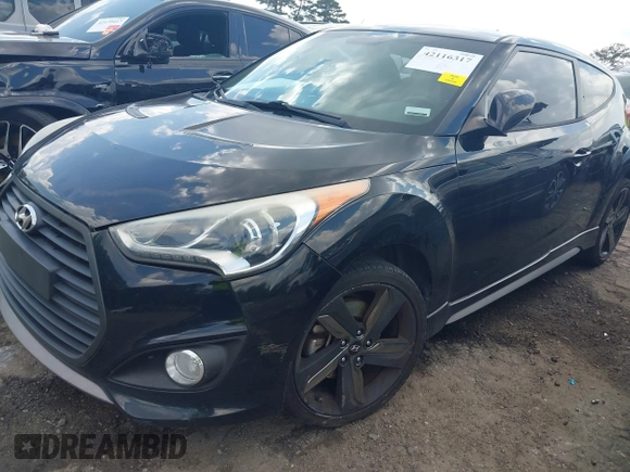 2013 Hyundai Veloster Turbo with VIN KMHTC6AE5DU143733, listed as a IAAI auction lot 42116317 with 116,155 mi miles and . Bid and sale history available at DreamBid. Image 2.