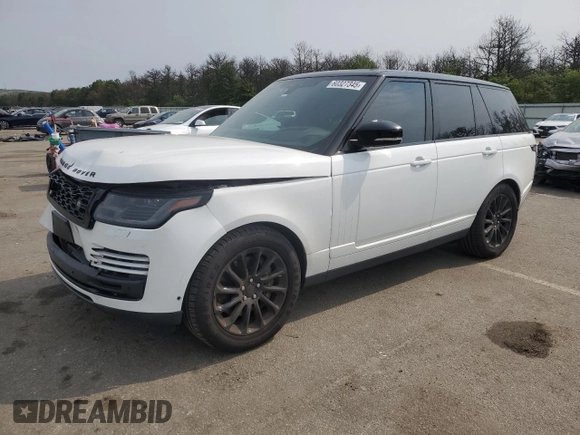 2019 Land Rover Range Rover HSE z VIN SALGS2SV4KA525727, wystawiony jako Copart lot #60327345 z przebiegiem 56 543 mil mil oraz Szkoda całkowita • Salvage title. Historia ofert i sprzedaży dostępna na DreamBid. Obrazek 1.