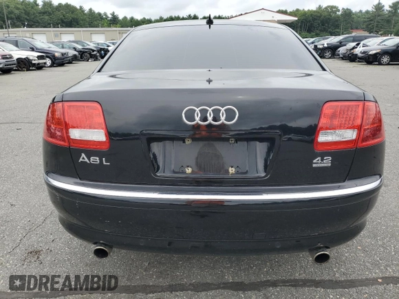 2007 Audi A8 L 4.2L with VIN WAUMV44E77N026086, listed as a Copart auction lot 61807414 with 0 mi miles and Salvage Title. Bid and sale history available at carsss.com. Image 6.