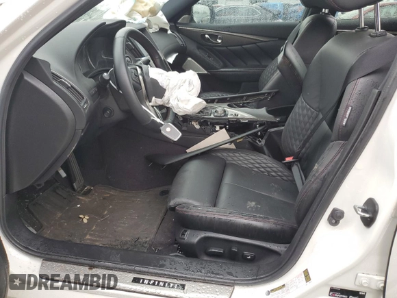 2021 Infiniti Q50 Red Sport 400 with VIN JN1FV7DP5MM850722, listed as a Copart auction lot 74550254 with Not provided miles and Salvage title. Bid and sale history available at DreamBid. Image 7.