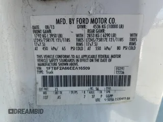 2014 Ford Super Duty F-250 SRW XL with VIN 1FTBF2A66EEA16509, listed as a Copart auction lot 47085095 with 229,257 mi miles and Clean Title. Bid and sale history available at carsss.com. Image 12.