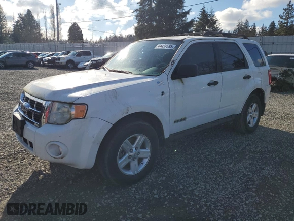 2008 Ford Escape Hybrid with VIN 1FMCU59H08KA95338, listed as a Copart auction lot 44437595 with 47,345 mi miles and Clean Title. Bid and sale history available at carsss.com. Image 1.