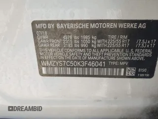 2019 MINI Countryman Cooper z VIN WMZYS7C50K3F46041, wystawiony jako IAAI lot #42085025 z przebiegiem Nie podano mil oraz . Historia ofert i sprzedaży dostępna na DreamBid. Obrazek 9.