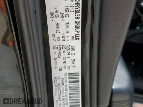 2012 Dodge Durango SXT with VIN 1C4RDHAG7CC204674, listed as a Copart auction lot 63785385 with 136,478 mi miles and Clean title. Bid and sale history available at DreamBid. Image 13.