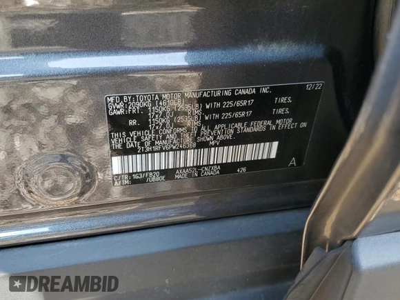 2023 Toyota RAV4 LE с VIN 2T3H1RFV6PW246368, выставлен на аукционе Copart как лот 63949015 с пробегом 50 593 миль миль и Списание • Salvage title. История ставок и продаж доступна на DreamBid. Изображение 13.
