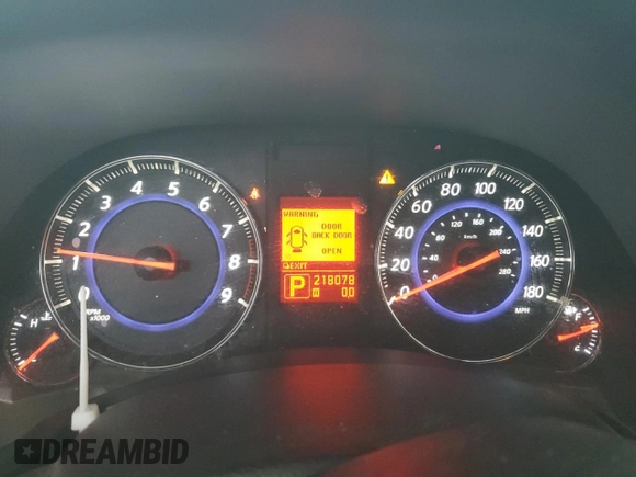 2011 Infiniti FX with VIN JN8AS1MU9BM111051, listed as a Copart auction lot 58333805 with 218,078 mi miles and Salvage title. Bid and sale history available at DreamBid. Image 9.