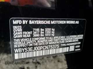 2023 BMW i7 xDrive60 z VIN WBY53EJ00PCN75375, wystawiony jako Copart lot #53385964 z przebiegiem 2540 mil mil oraz Szkody całkowita. Historia ofert i sprzedaży dostępna na DreamBid. Obrazek 12.