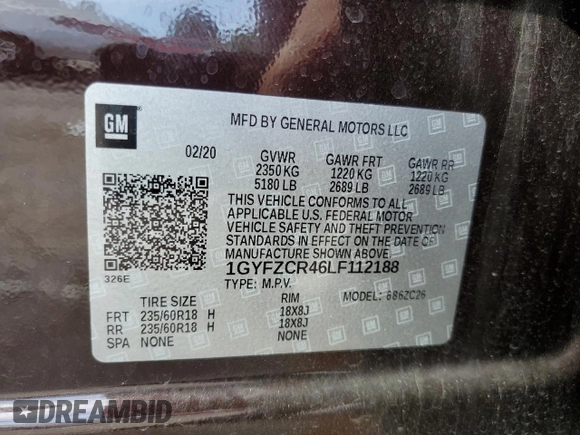 2020 Cadillac XT4 FWD Premium Luxury with VIN 1GYFZCR46LF112188, listed as a Copart auction lot 51536115 with 31,427 mi miles and Salvage title. Bid and sale history available at DreamBid. Image 15.