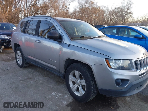 2016 Jeep Compass Sport with VIN 1C4NJCBA1GD743294, listed as a IAAI auction lot 41035177 with 124,379 mi miles. Bid and sale history available at carsss.com. Image 1.