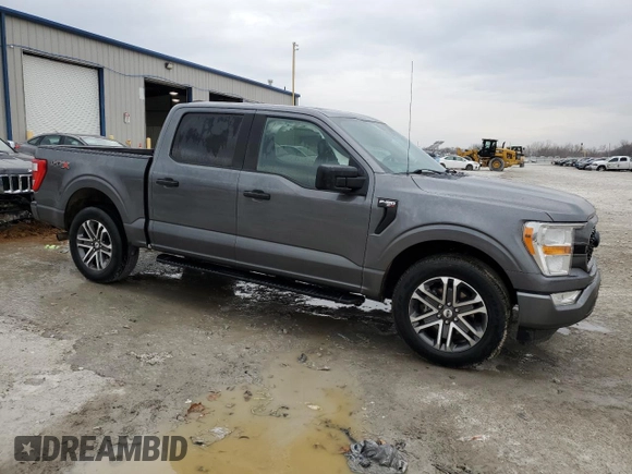2021 Ford F-150 XL with VIN 1FTEW1CP1MFA48094, listed as a Copart auction lot 47822195 with 56,506 mi miles and Salvage Title. Bid and sale history available at carsss.com. Image 4.