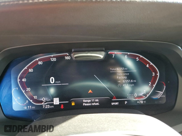 2019 BMW X5 xDrive40i with VIN 5UXCR6C5XKLL07933, listed as a Copart auction lot 59389395 with 87,251 mi miles and Salvage title. Bid and sale history available at DreamBid. Image 9.