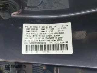 2014 Honda Accord EX-L with VIN 1HGCR6F5XEA002415, listed as a IAAI auction lot 42137751 with 239,746 mi miles and . Bid and sale history available at DreamBid. Image 9.