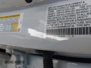 2021 Honda Passport Elite с VIN 5FNYF8H08MB028138, выставлен на аукционе IAAI как лот 42214764 с пробегом 22 591 миль миль и . История ставок и продаж доступна на DreamBid. Изображение 9.
