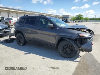 2017 Jeep Cherokee Trailhawk with VIN 1C4PJMBSXHW600230, listed as a Copart auction lot 55606665 with Not provided miles and Salvage title. Bid and sale history available at DreamBid. Image 4.