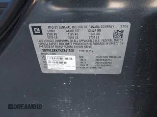 2017 GMC Terrain SLE with VIN 2GKFLSEK9H6241506, listed as a IAAI auction lot 41371435 with 104,677 mi miles and . Bid and sale history available at carsss.com. Image 9.