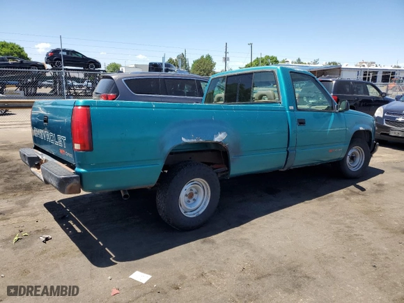 1993 Chevrolet C/K 1500 with VIN 1GCEC14Z9PZ228421, listed as a Copart auction lot 58138574 with 185,052 mi miles and Non Repairable. Bid and sale history available at carsss.com. Image 3.