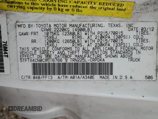 2012 Toyota Tacoma with VIN 5TFTX4CN0CX016766, listed as a Copart auction lot 50645225 with 199,203 mi miles and Salvage Title. Bid and sale history available at DreamBid. Image 12.