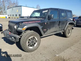 2020 Jeep Wrangler Unlimited Rubicon with VIN 1C4HJXFG2LW294984, listed as a Copart auction lot 43079235 with 55,212 mi miles and Salvage Title. Bid and sale history available at carsss.com. Image 1.