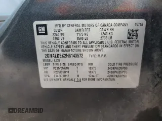 2017 Chevrolet Equinox Premier with VIN 2GNALDEK2H6143572, listed as a Copart auction lot 85217544 with 182,374 mi miles and Clean Title. Bid and sale history available at DreamBid. Image 13.