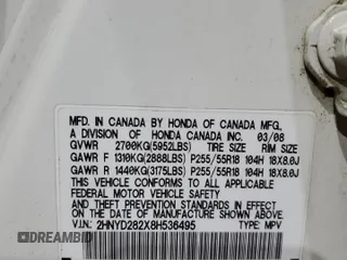 2008 Acura MDX with VIN 2HNYD282X8H536495, listed as a Copart auction lot 46929435 with 203,716 mi miles and Salvage Title. Bid and sale history available at DreamBid. Image 13.