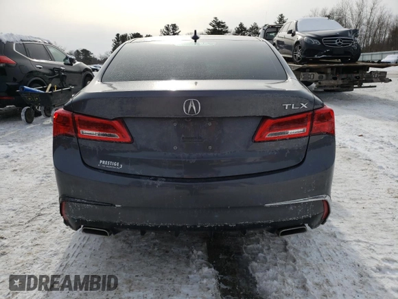 2020 Acura TLX with VIN 19UUB2F33LA001930, listed as a Copart auction lot 44854855 with 55,429 mi miles and Salvage Title. Bid and sale history available at carsss.com. Image 6.