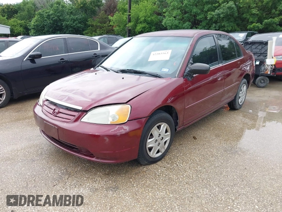 2003 Honda Civic LX with VIN 1HGES16533L002595, listed as a IAAI auction lot 42203163 with 191,487 mi miles and . Bid and sale history available at DreamBid. Image 2.