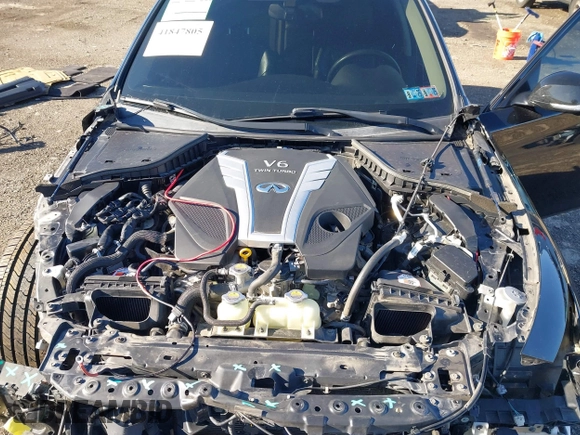 2016 Infiniti Q50 3.0t Red Sport 400 with VIN JN1FV7AR9GM451130, listed as a IAAI auction lot 41847805 with 89,146 mi miles. Bid and sale history available at carsss.com. Image 10.