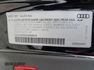 2020 Audi A7 Prestige with VIN WAUV2AF20LN009574, listed as a Copart auction lot 41796335 with 55,084 mi miles and Salvage Title. Bid and sale history available at carsss.com. Image 12.