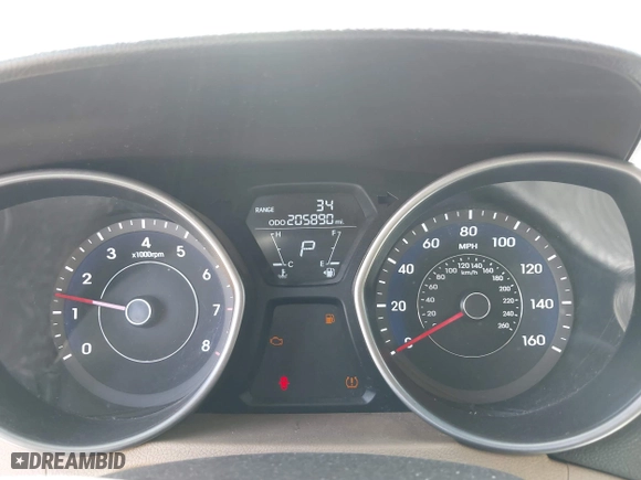 2012 Hyundai Elantra GLS with VIN 5NPDH4AE4CH070247, listed as a IAAI auction lot 42066865 with 205,890 mi miles. Bid and sale history available at carsss.com. Image 7.