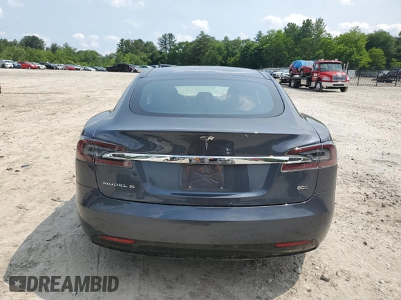 2016 Tesla Model S 90D with VIN 5YJSA1E27GF171605, listed as a Copart auction lot 59608645 with 90,080 mi miles and Salvage title. Bid and sale history available at DreamBid. Image 6.