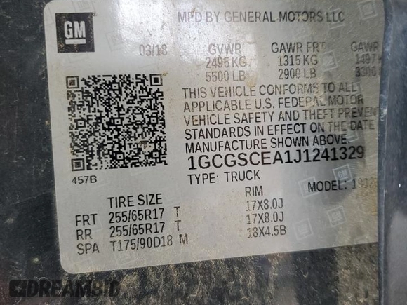 2018 Chevrolet Colorado 2WD LT with VIN 1GCGSCEA1J1241329, listed as a Copart auction lot 49176725 with Not Provided miles and Salvage Title. Bid and sale history available at DreamBid. Image 14.