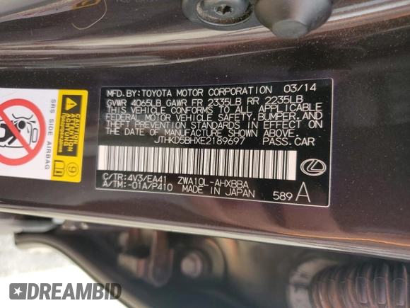 2014 Lexus CT 200h z VIN JTHKD5BHXE2189697, wystawiony jako Copart lot #44744155 z przebiegiem 170 555 mil mil oraz Szkoda całkowita • Salvage title. Historia ofert i sprzedaży dostępna na DreamBid. Obrazek 15.