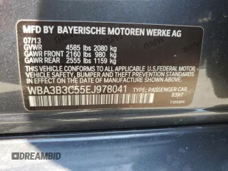 2014 BMW 3 Series 328i xDrive with VIN WBA3B3C55EJ978041, listed as a Copart auction lot 55675745 with 116,867 mi miles and Salvage title. Bid and sale history available at DreamBid. Image 12.
