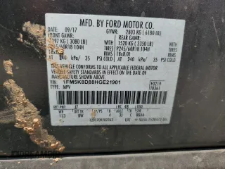 2017 Ford Explorer XLT с VIN 1FM5K8D88HGE21901, выставлен на аукционе Copart как лот 57137165 с пробегом 172 662 миль миль и Списание • Salvage title. История ставок и продаж доступна на DreamBid. Изображение 13.