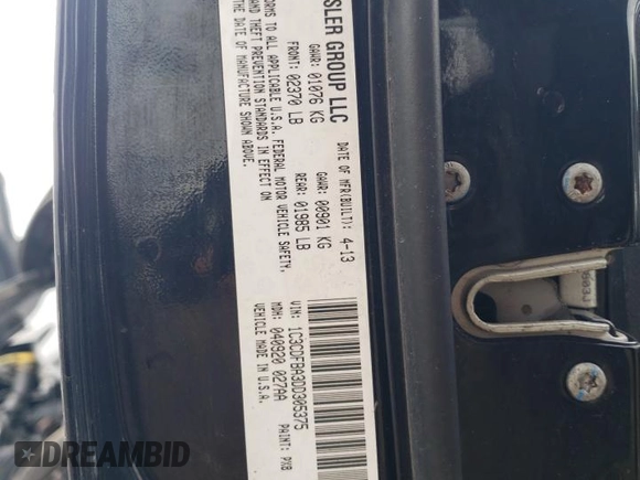 2013 Dodge Dart SXT with VIN 1C3CDFBA3DD305375, listed as a Copart auction lot 61626445 with 162,095 mi miles and Salvage title. Bid and sale history available at DreamBid. Image 13.