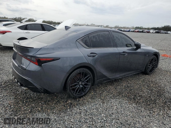 2023 Lexus IS with VIN JTHAP1D20P5002151, listed as a Copart auction lot 85615874 with 36,612 mi miles and Salvage Title. Bid and sale history available at carsss.com. Image 3.
