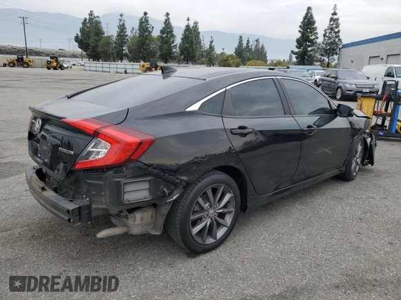 2020 Honda Civic Sedan EX with VIN 19XFC1F33LE207731, listed as a Copart auction lot 48042755 with 69,956 mi miles and Salvage Title. Bid and sale history available at carsss.com. Image 3.