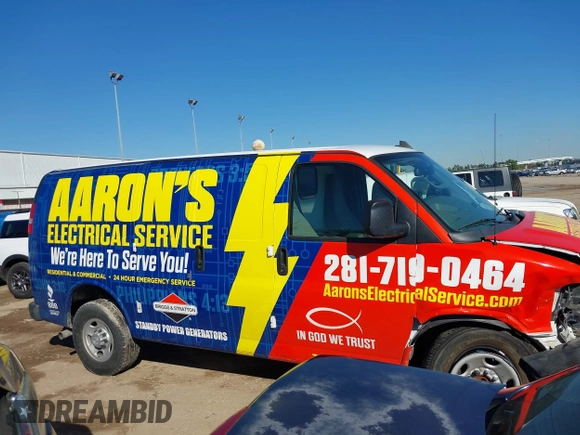 2018 Chevrolet Express Cargo Van with VIN 1GCWGAFP4J1286284, listed as a IAAI auction lot 41640914 with 98,691 mi miles. Bid and sale history available at carsss.com. Image 12.