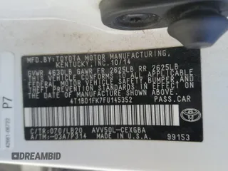 2015 Toyota Camry LE with VIN 4T1BD1FK7FU145352, listed as a Copart auction lot 55586945 with 203,618 mi miles and Clean Title. Bid and sale history available at DreamBid. Image 12.