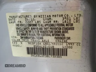 2011 Nissan Sentra S with VIN 3N1AB6AP3BL732385, listed as a Copart auction lot 49118535 with 63,157 mi miles and Clean Title. Bid and sale history available at DreamBid. Image 12.