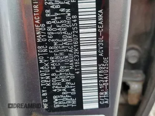 2006 Toyota Camry STD z VIN 4T1BE32K16U725548, wystawiony jako Copart lot #52083245 z przebiegiem Nie podano mil oraz Szkoda całkowita • Salvage title. Historia ofert i sprzedaży dostępna na DreamBid. Obrazek 12.