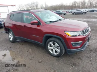 2021 Jeep Compass Latitude with VIN 3C4NJDBB8MT530329, listed as a IAAI auction lot 42094490 with 38,751 mi miles and . Bid and sale history available at DreamBid. Image 1.