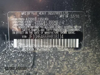 2011 Subaru Impreza 2.5i z VIN JF1GH6A66BH818114, wystawiony jako Copart lot #48198395 z przebiegiem Nie podano mil oraz Nie do naprawy • Non repairable. Historia ofert i sprzedaży dostępna na DreamBid. Obrazek 13.