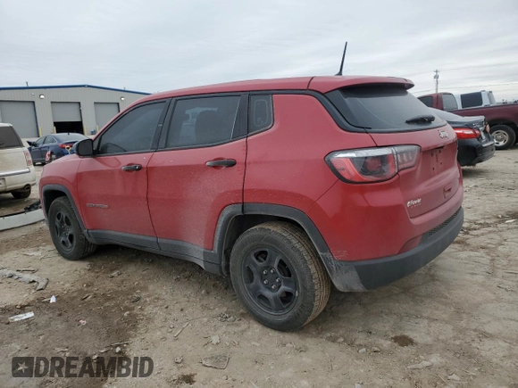 2018 Jeep Compass Sport with VIN 3C4NJCAB2JT411036, listed as a Copart auction lot 46046895 with 102,642 mi miles and Salvage Title. Bid and sale history available at carsss.com. Image 2.